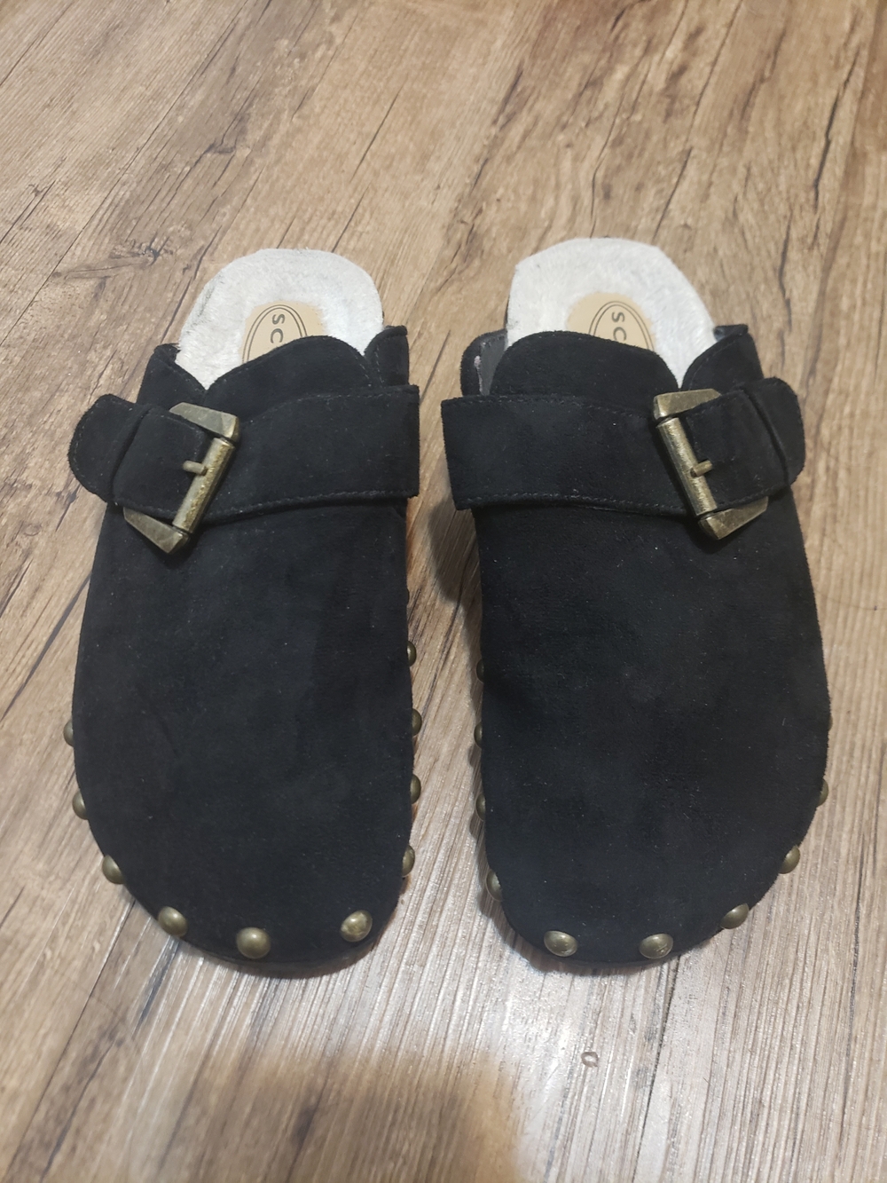 Studded Black Slip On Clogs
